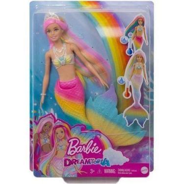 Imagem de Boneca Barbie Dreamtopia Sereia Que Muda De Cor Gtf89 Mattel
