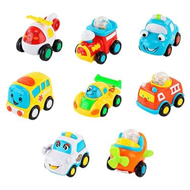 Imagem de Kit com 8 Carrinhos de fricção Conjunto Veículos Divertidos
