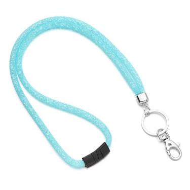 Imagem de 1 peça strass cordão de cristal crachá porta-cartões de identificação suporte para alça de pescoço clipe para celular pendurar corda porta-chaves material de escritório, T9