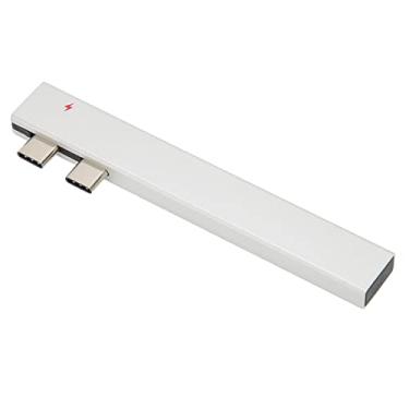 Imagem de GLOGLOW Hub Dual Type C, Interface Multifuncional Estendida PD Carregamento Rápido Tipo C Hub Adaptador Transmissão Estável Boa Dissipação de Calor para Computador para Laptop (Prata)