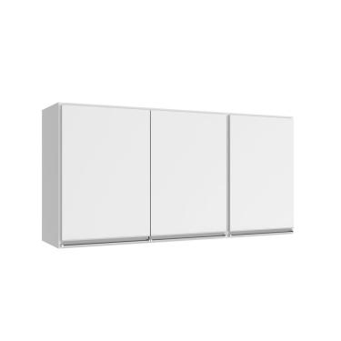 Imagem de Armário Aéreo Evidence 3 Portas 120cm Com Prateleira Poliman Móveis Branco