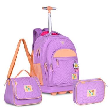 Mochila Rodinha Kit Escolar Infantil 3 Pçs Dr3502Kt em Promoção na  Americanas