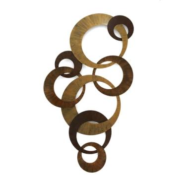 Imagem de Escultura de Parede Círculos - Dourada e Ferrugem