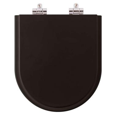 Imagem de Assento Sanitário Poliester Soft Close Riviera Preto para vaso Celite