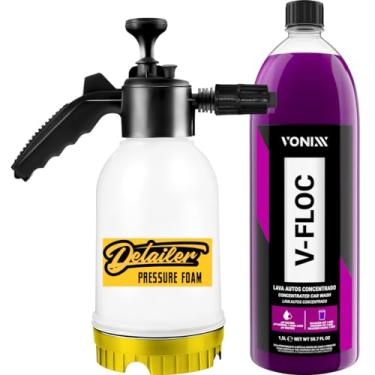 Imagem de SNOW FOAM E PULVERIZADOR MANUAL HÍBRIDO 2 EM 1 – 2L DETAILER + SHAMPOO V-FLOC 1,5L VONIXX
