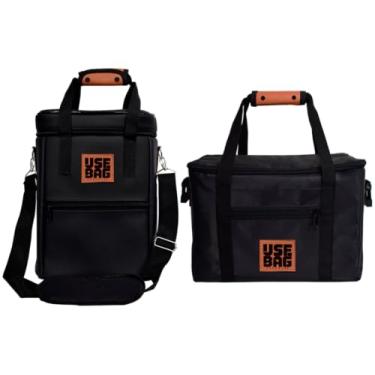 Imagem de Kit Caixa Térmica e Bolsa de Vinho Cooler Wine Impermeável Sacola de Bebida Couro Alça Transversal