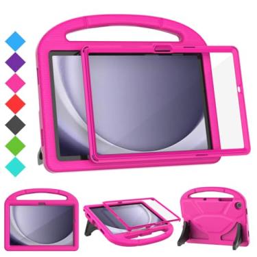 Imagem de SUPLIK Capa infantil para Samsung Galaxy Tab A9 Plus 28 cm 2023 (SM-X210/X216/X218), Galaxy Tab A9+ 11 polegadas com protetor de tela, capa com alça durável à prova de choque para crianças, rosa