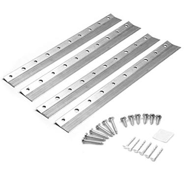 Imagem de PHS Gancho de gancho francês resistente 25 cm - pacote com 2 - ferragens ou espelho para pendurar fotos, quadro branco, palete ou painel suporte de parede, clipe Z ou barra Z - suporte de metal