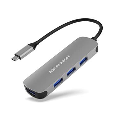 Imagem de Hub USB C MEANHIGH USB 3.0 Hub para laptop 4 portas expansor USB multiportas divisor USB tipo C Hub Dongle para MacBook Pro, Mac mini iMac, Dell, HP, Chromebook, PC Flash Drive HDD