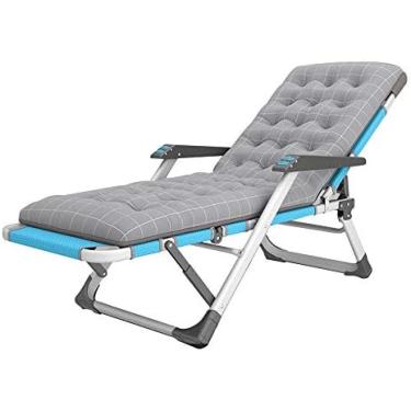 Imagem de Espreguiçadeiras de pátio Espreguiçadeira dobrável para exterior, gramado, pátio, praia, banho de sol, deck, cadeira de gravidade zero ao ar livre Cadeira reclinável de acampamento resistent