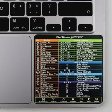 Imagem de YINOVEEN Atalhos Mac OS (2 peças), adesivo de folha de atalho de referência para teclado - vinil colorido laminado, adesivo sem resíduos, tamanho 8,26 x 8,26 cm, compatível com Intel MacBook Air/Pro/iMac/Mini