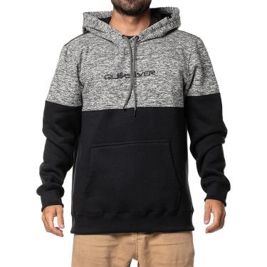 Imagem de Moletom Quiksilver Canguru Keller Block 305G W24 Preto/Cinza