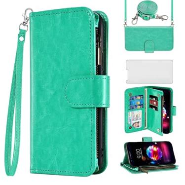 Imagem de Asuwish Capa de telefone para LG K30 2018/Premier Pro LTE/Phoenix Plus/Harmony 2/K10/K11/Xpression Capa de celular com protetor de tela, alça transversal, zíper e suporte para cartão LGK30 K 30 30K