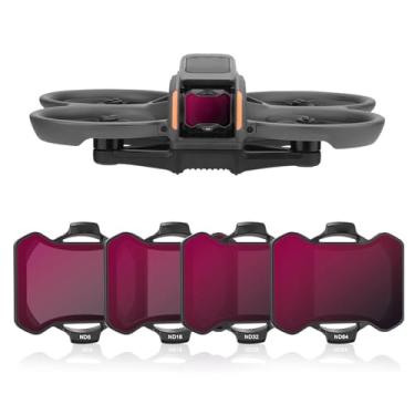 Imagem de Conjunto de Filtros ND Compatível Com AVATA 2, 4 Pacotes ND8 ND16 ND32 ND64 Filtro de Densidade Neutra, Vidro óptico HD Multirrevestido, Filtro de Lente de Câmera Drone de Encaixe