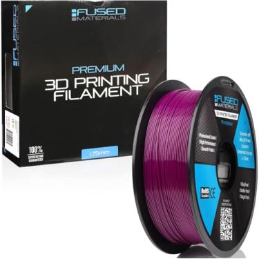 Imagem de Fused Materials Filamento roxo para impressora 3D PETG - carretel de 1 kg, 1,75 mm, precisão dimensional +/- 0,03 mm, (roxo)