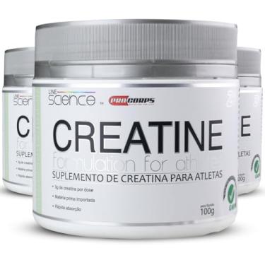 Imagem de Kit 3x Suplemento em Pó 100% Creatina Pura Monohidratada Pote 100g (cada) Sem Sabor