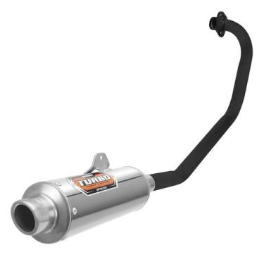 Imagem de Escapamento Pro Tork Mini Turbo Moto Honda Titan 160 2023 Curva Preta,