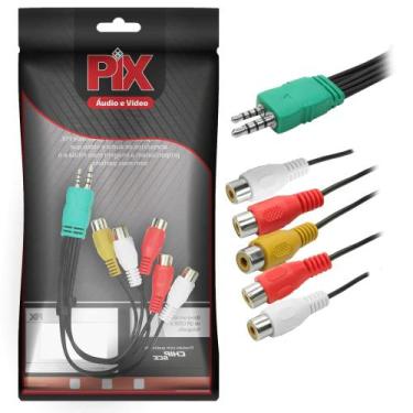 Imagem de Adaptador/cabo Av Componente Tv  5/rca P1/p2 Led Lcd - PIX