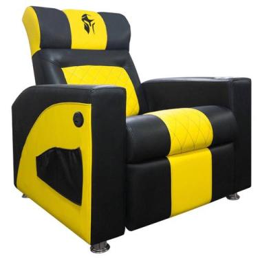 Imagem de Poltrona Gamer Sparta Reclinável com Carregador USB Preto/Amarelo SOFA