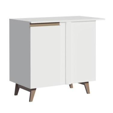Imagem de Balcão Armário de Cozinha de Canto 1 Porta Branco Reims Madesa, Branco