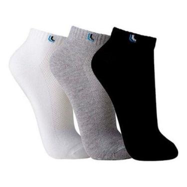 Imagem de Kit 12 Pares Meia Lupo Soquete Masculina Sport, Cinza, Preto, Branco, 