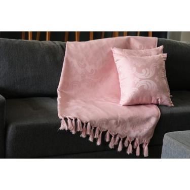 Imagem de Manta Xale Para Sofá 1,80 X 1,40 Tecido Jacquard com Franja  + 4 Capas