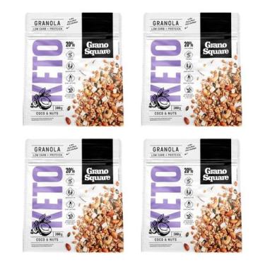Imagem de KIT 4 Granolas GranoSquare KETO Coco e Nuts 200g