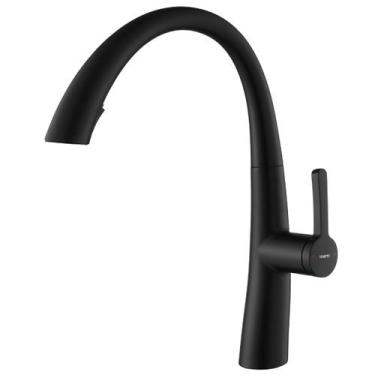 Imagem de Torneira Monocomando Preta Ducha Extensível Spray Chuveirinho Luxo Coz