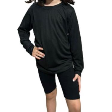 Imagem de Camiseta Infantil Dry Fit Proteção Uv35+ Manga Longa Unissex - Fix, Pr