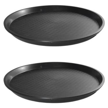 Imagem de 2 Bandejas Redonda Para Servir Garçom Restaurante 27,5cm - Fx