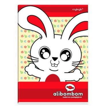 Imagem de Caderno 80 Folhas Alibombom Vermelho Capa Dura Reforçado