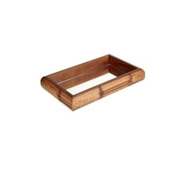 Imagem de Bandeja decorativa de madeira com espelho  29 x 18 - Utensilios do Che