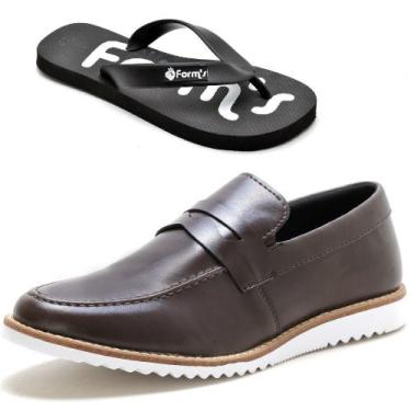 Imagem de KIt Dockside Casual Ec Shoes Liso Com Detalhe Gravata E Chinelo, 43, C