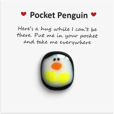 Imagem de A Little Pocket Penguin Hug,Mini Cute Pocket Penguin Hug Animal Decoration Special Encourage Birthday Wedding Party Valentines Penguin Gift Decoration (Here's a Hug), Stuffed Animals and Teddy Bears