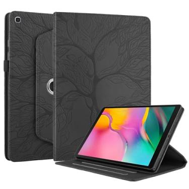 Imagem de TIPOYOROO Capa giratória para Samsung Galaxy Tab A 10.1 2019 (SM-T510/T515) capa de couro PU leve com suporte de caneta para Galaxy Tab A 10,1 polegadas versão 2019 - preta