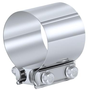 Imagem de Kshineni Braçadeira de escape, braçadeira de banda de junção de 10 cm de aço inoxidável acoplador de aço inoxidável braçadeira de silenciador de escape