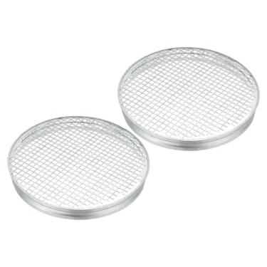 Imagem de PATIKIL Tampa de extremidade de duto de 30 cm com malha de aço, 2 peças de tampa de metal em aço galvanizado tampa de ventilação seca redonda para canalização de vedação para sistemas HVAC uso interno