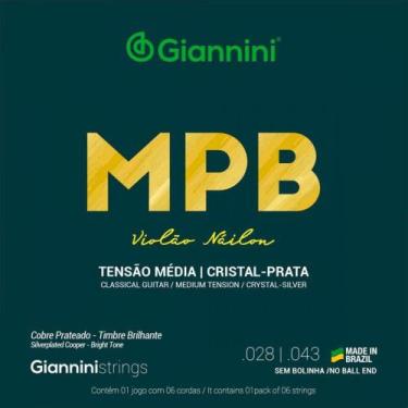 Imagem de Kit 5 encordoamento violão nylon giannini genws médio série mpb, Cores