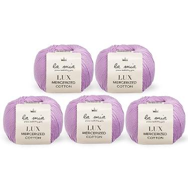 Imagem de 5 bolas (pacote) La Mia Lux algodão mercerizado, total de 250 g. 100% algodão, cada 50 g (50 g) / 150 jardas (164 m), 2: lilás esportivo fino - 53