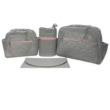 Imagem de Kit bolsa Maternidade Bolhas de Alegria - Hyno Kids, Prata com rosa