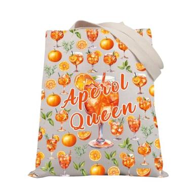 Imagem de BDPWSS Aperol Spritz Presente Aperol Spritz Summer Drink Cocktail Gift Aperol Queen Tote Bag Cocktail Party Supplies For Friend, Aperol Queen Tg, Medium