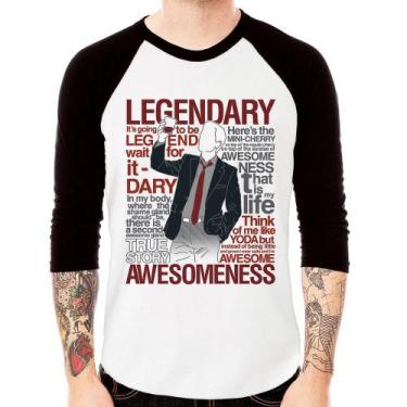 Imagem de Camiseta Raglan Legendary Awesomeness Manga 3/4 - Foca na Moda, Branco