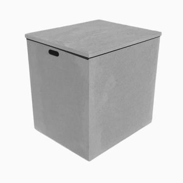 Imagem de Caixa Retangular Grande com Alça Tampa Sapato 52x43x53 Mdf 4mm Madeira