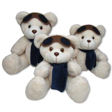 Imagem de Kit Ursos Aviador Baunilha com Marinho 3 Peças - Gulu