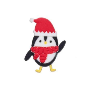 Imagem de Aplique Pinguim C/ Gorro Natal Silicone - 3,5cm - 4 Un - Artegift - Ri