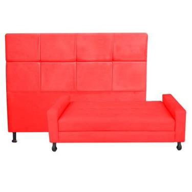 Imagem de Kit Félix com Cabeceira Damares 1,60 cm Queen Size Baú Quarto Sala mat