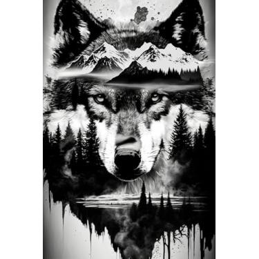 Imagem de 1000 peças de quebra-cabeças de madeira para adultos para todos os lobos preto e branco Desafio muito orgulhoso - Aproveite o sonho de viajar pelo mundo a qualquer hora, em qualquer lugar, decoração