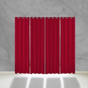 Imagem de Cortina 5 Metros Porta Blecaute PVC Liso Vermelho 5,60x2,30 - Feffo Co