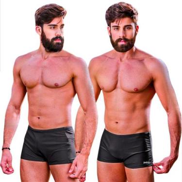 Imagem de Kit Adulto Masculino Sungas Boxer Bolso Zíper e Tradicional Slim Lisa 