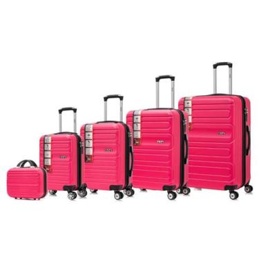Imagem de Kit Malas TripX Frasqueira PP, P, M. G Expansível Giro 360º, Pink